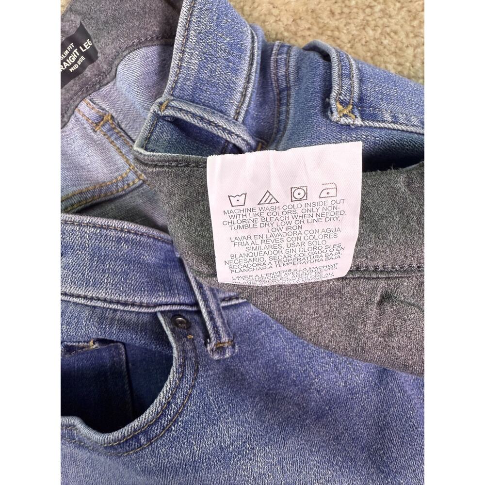 Lee Slim Fit Straight Leg Mid Rise Jeans Womens 14 Blue Denim Dark Wash D233 - Picture 8 of 14